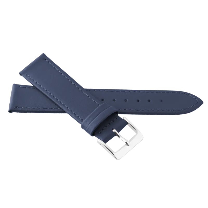 JVD Modrý kožený prošívaný řemínek na hodinky R18209/10