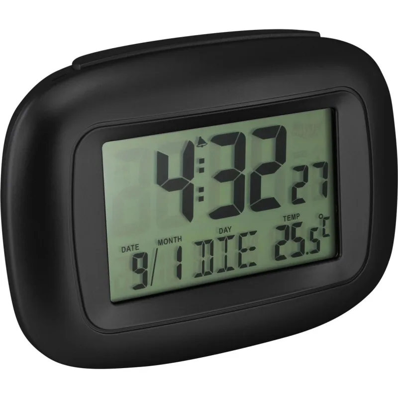 MPM Černý rádiem řízený digitální budík MPM C02.3874.90