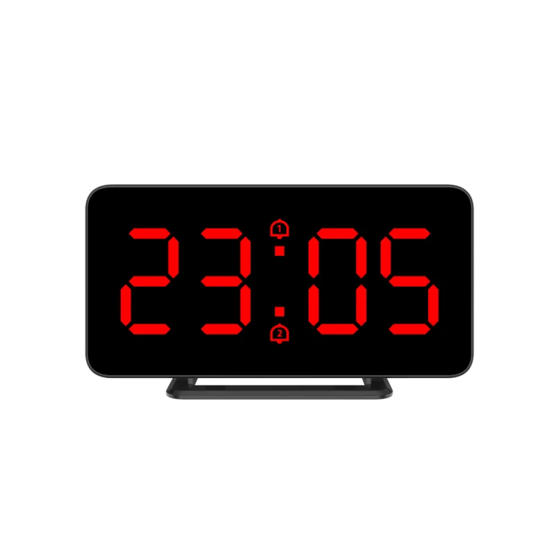 JVD Digitální černý budík do el. sítě JVD SB3216.3 s červenými LED číslama