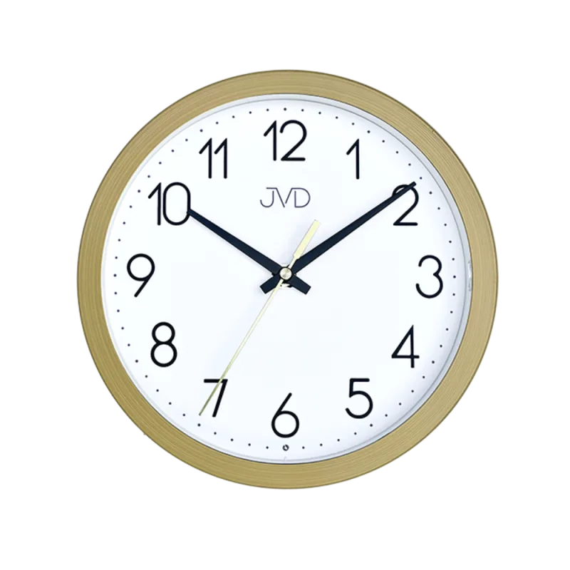 JVD Netikající tiché nástěnné zlaté hodiny JVD HA229.1