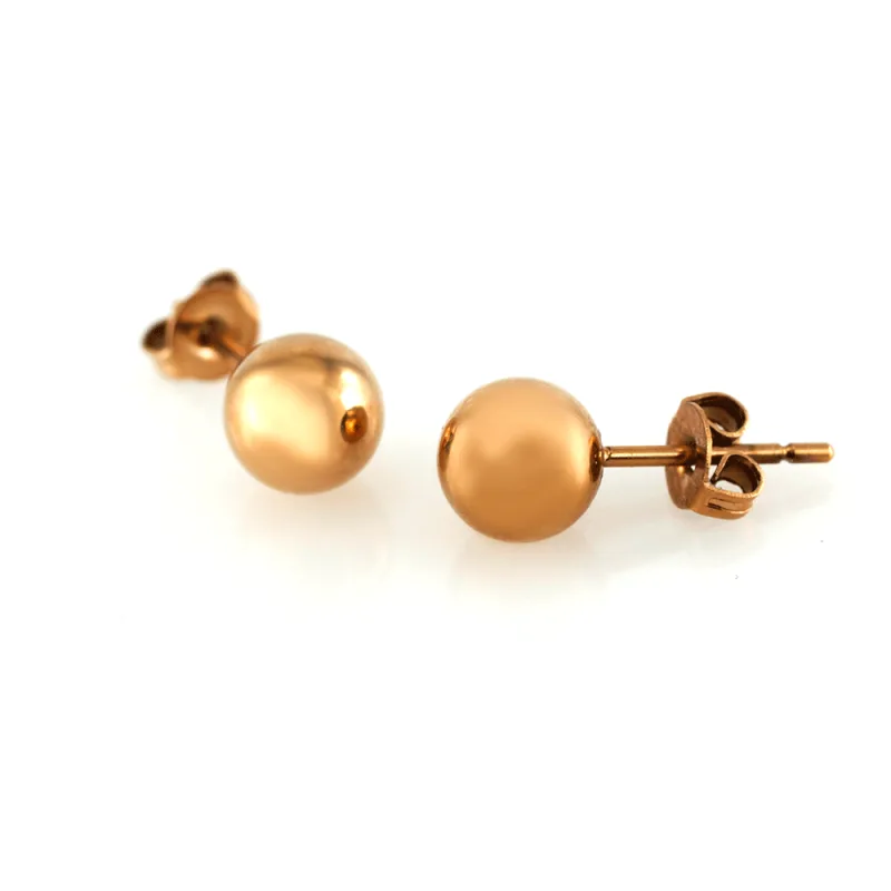 MPM Ocelové náušnice z chirurgické oceli Earrings 7468 - Rose Gold (7MM)