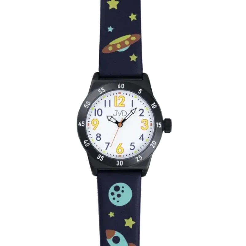 JVD Dětské chlapecké modré hodinky s motivem vesmíru JVD J7225.1
