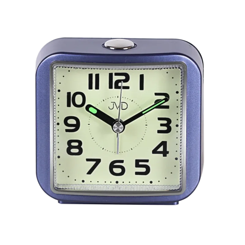 JVD Ručkový analogový netikající tichý budík JVD SRP8204.1 s luminiscenčním displejem