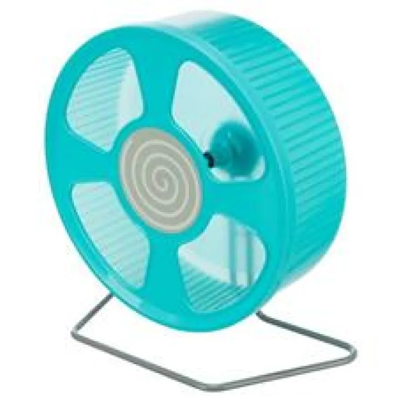 Tréninkové kolo pro myši malé, plastové, kov. stojan 20 cm - mix barev - zelená, modrá, růžová