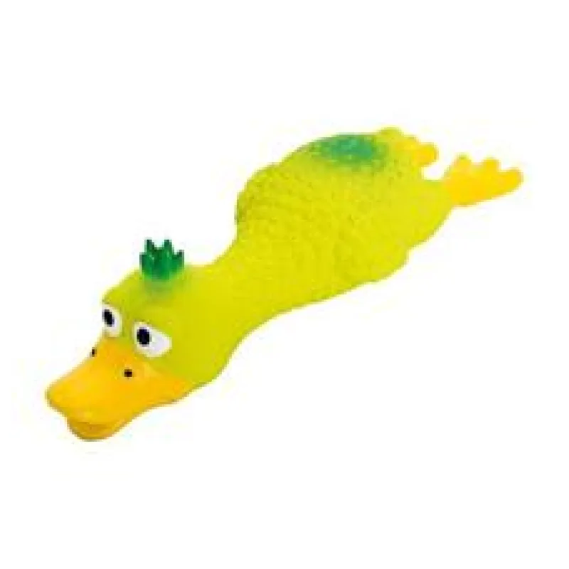 Oškubaná kachna s čupřinou, ležící, se zvukem, zelená, HipHop 18 cm