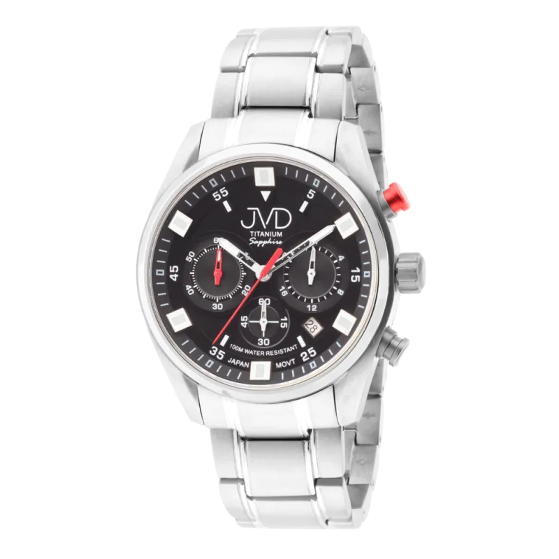 JVD Pánské titanové antialergické vodotěsné luxusní hodinky JVD JE2005.1