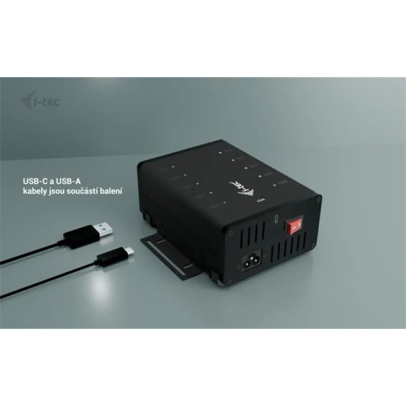 i-tec USB-C/USB-A Metal Charging+Data HUB, 15W per port, 10x USB-C, 180W…