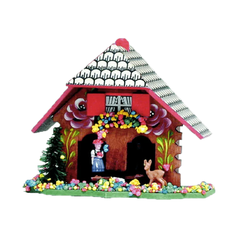 JVD chaloupky trenkle - dřevěný barometr ve formě pestrobarevné chaloupky B816