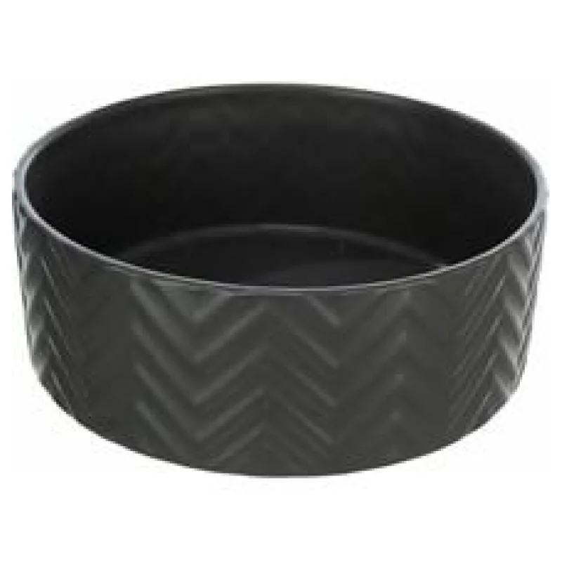 Keramická miska 1,6 l/ø 20 cm, vroubkovaná, černá 1 ks