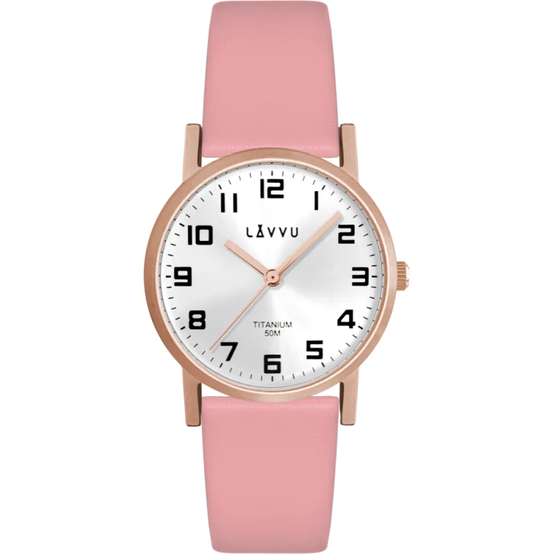 LAVVU Rose gold náramkové dámské titanové hodinky MANDAL LWL5035