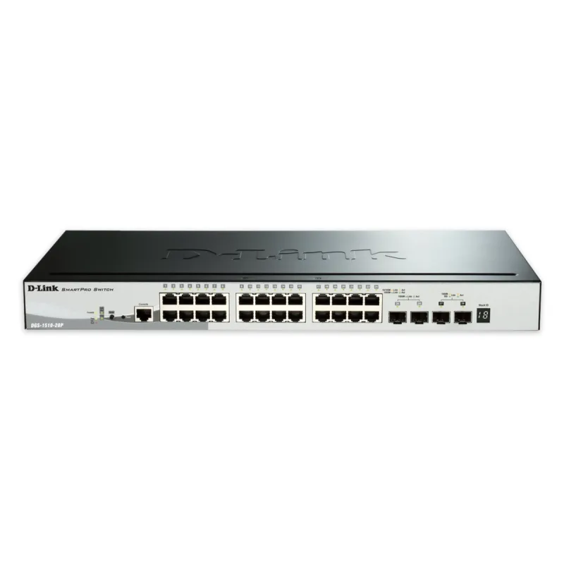 D-Link DGS-1510-28P 28-Port Gigabit Stackable SmartPro PoE Switch 2x SFP,…