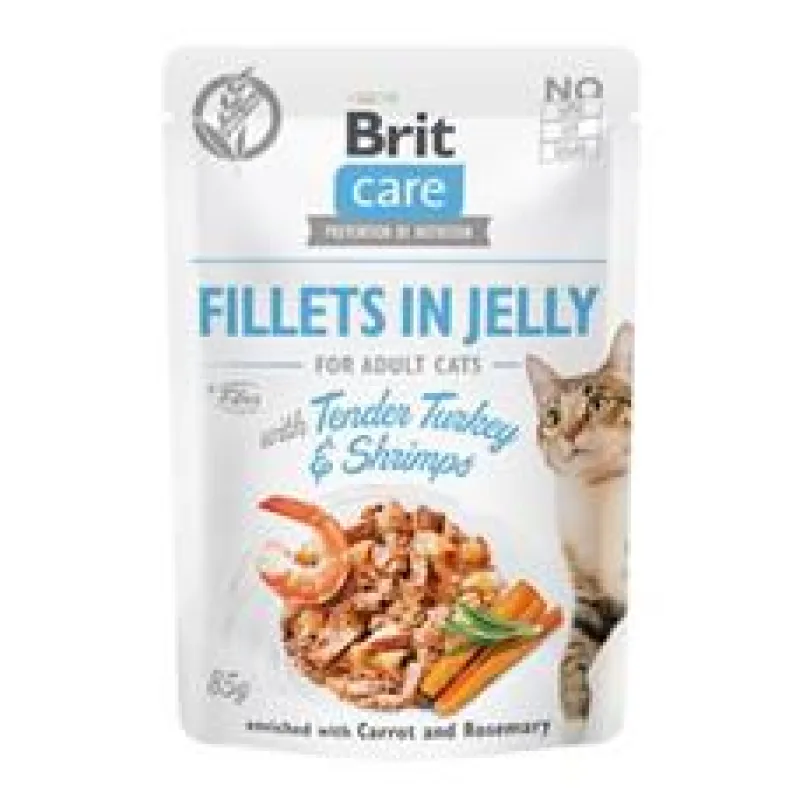 Brit Care Cat Fillets in Jelly with Turkey&Shrimps 85 g