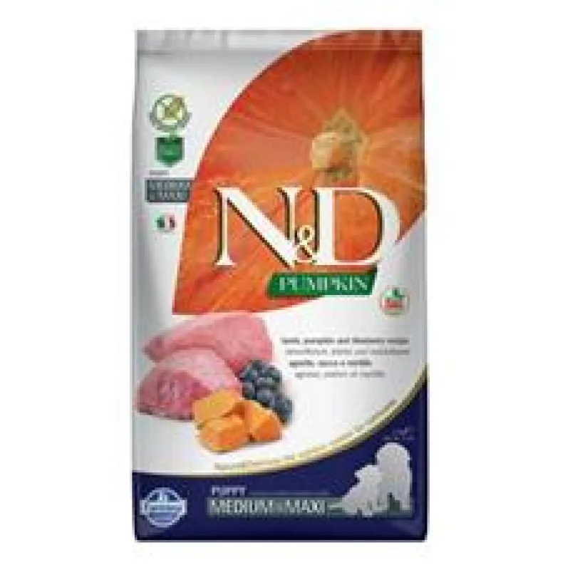 N&D Pumpkin DOG Puppy M/L Lamb & Blueberry 2 x 12 kg