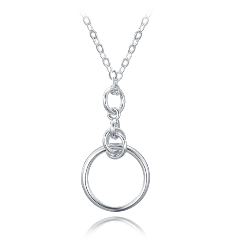 MINET Moderní stříbrný náhrdelník kruh JMAS0246SN45