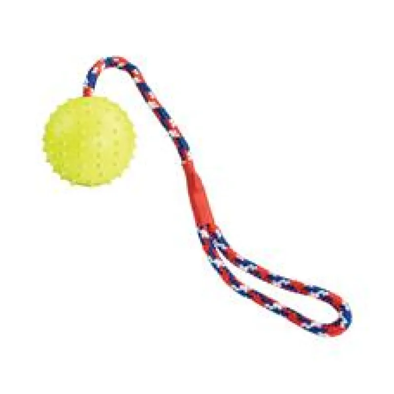 Vrhací míč z přírodní tvrdé gumy, na laně, HipHop 7cm/39 cm