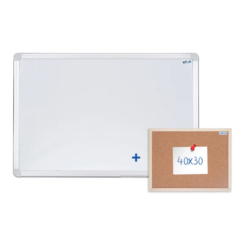 Magnetická tabuľa AVELI 90x60 cm, hliníkový rám + korková nástenka 40x30…