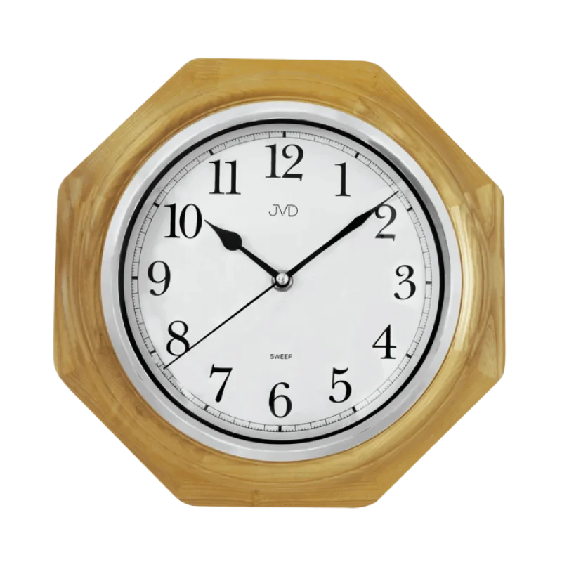 Dřevěné nástěnné netikající tiché hodiny JVD NS71.1