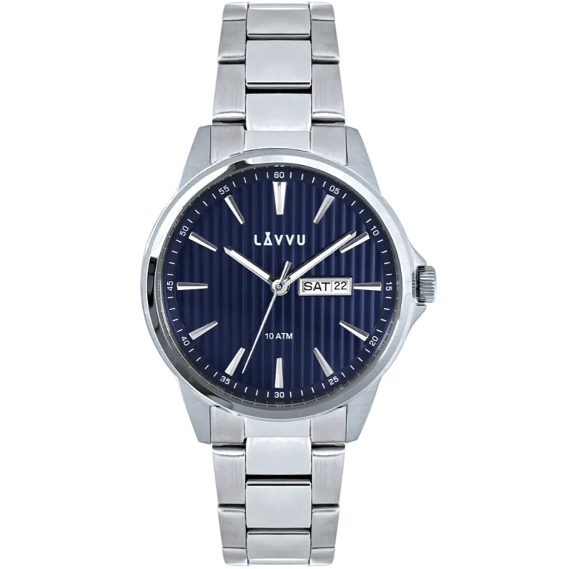 LAVVU Stylové pánské hodinky TRONES Deep Blue 100M LWM0270