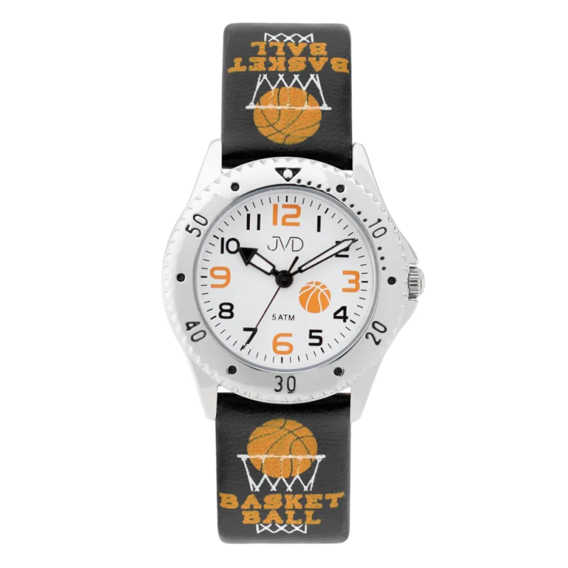 JVD Dětské basketbalové náramkové černé hodinky JVD J7208.3