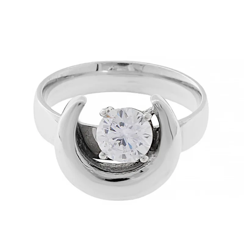 MPM Dámský ocelový nerezový prsten se zirkonem 6773 (velikost 57) - stříbrné barvy