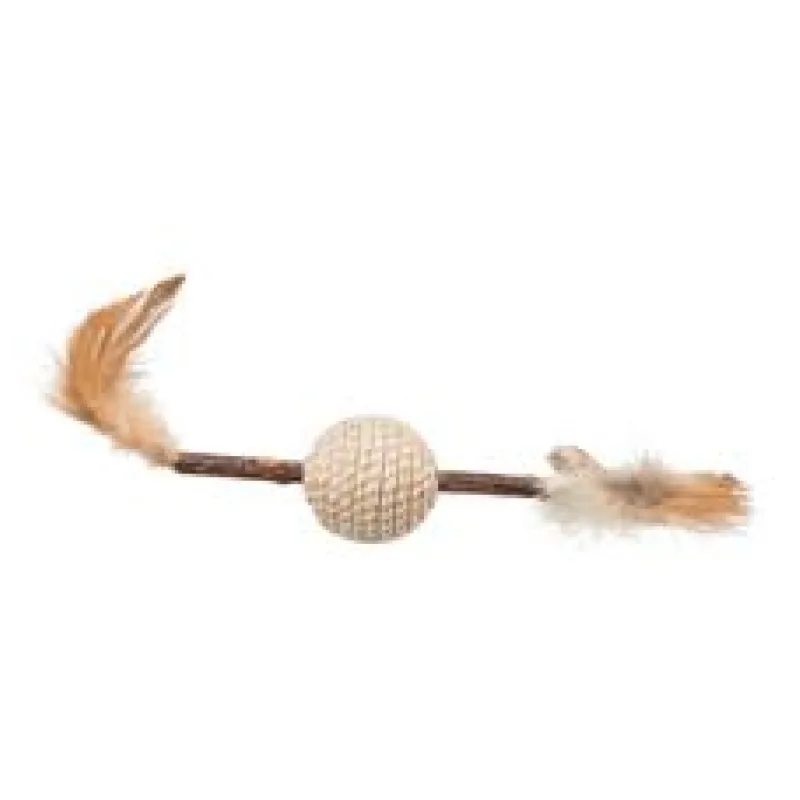 Kousací tyčinka MATATABI a kulička s peřím přírodní produkt 1 ks