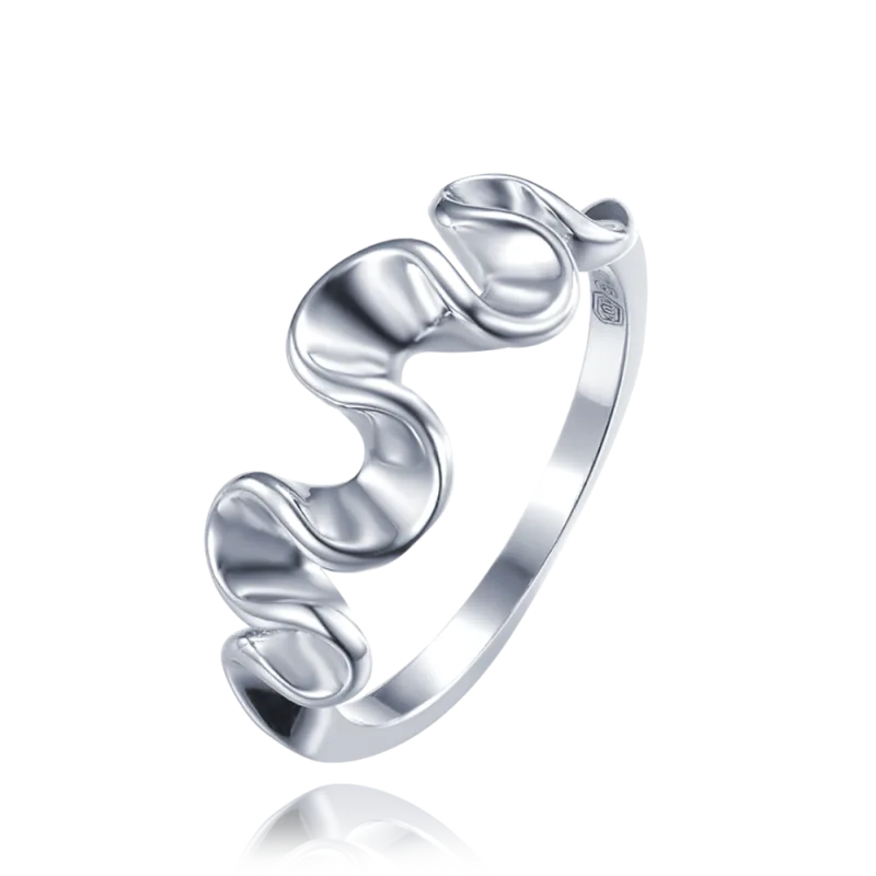 MINET Moderní zvlněný stříbrný prsten vel. 56 JMAS0271SR56