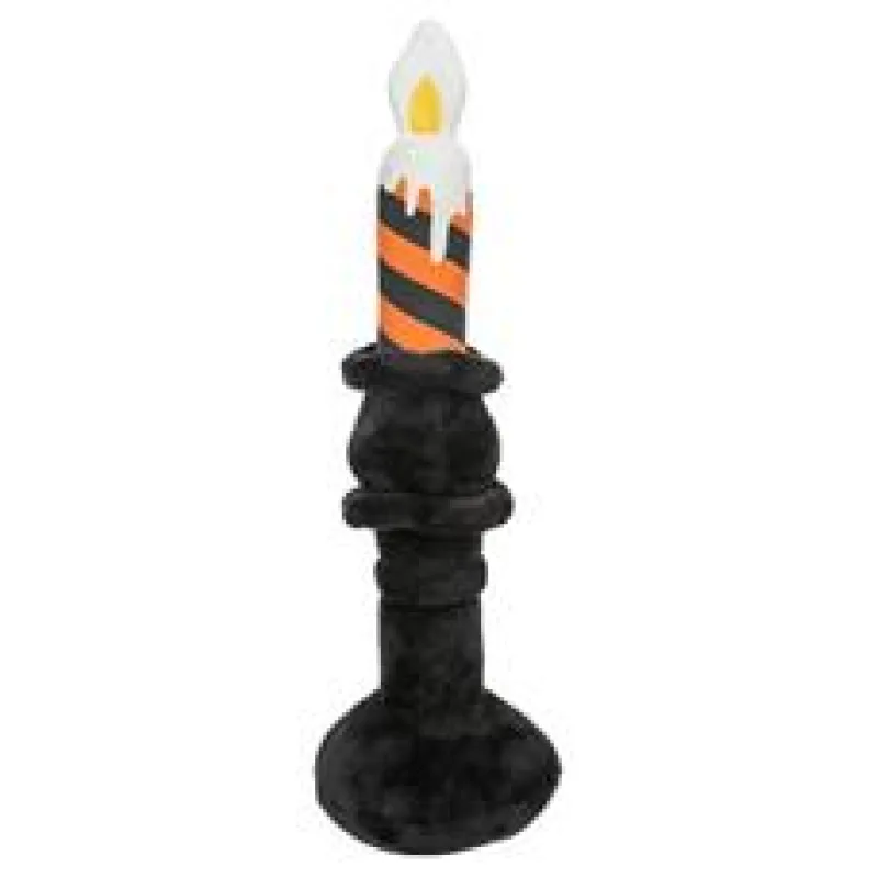 Svícen HALLOWEEN, plyšová hračka se zvukem, černá/oranžová - LIMITOVANÁ NABÍDKA 1ks/33cm