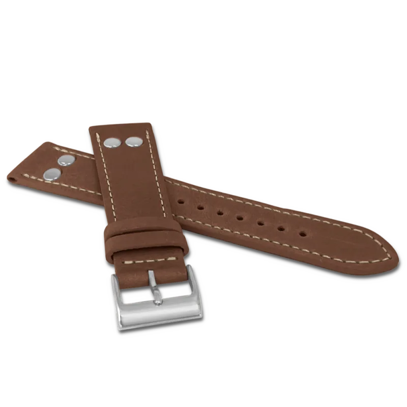 LAVVU Hnědý pilotní řemínek PILOT z luxusní kůže Top Grain - 20 LSUAE20