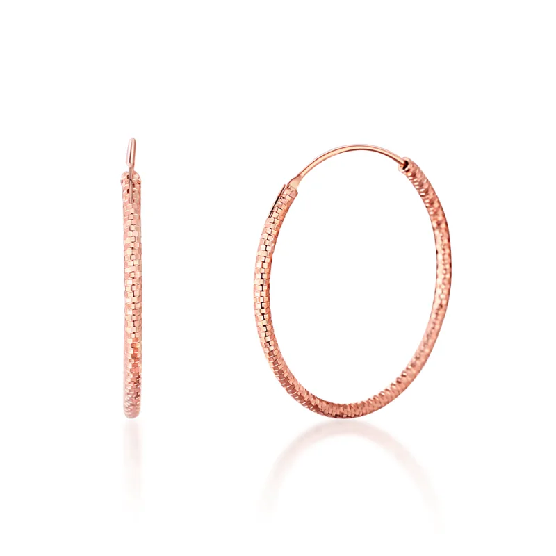 JVD Dámské stříbrné pozlacené kruhy rose gold SVLE0204XD5RO50