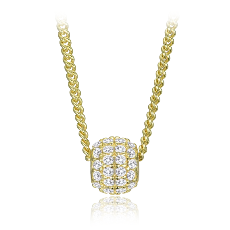 MINET Elegantní pozlacený stříbrný náhrdelník se zirkonem