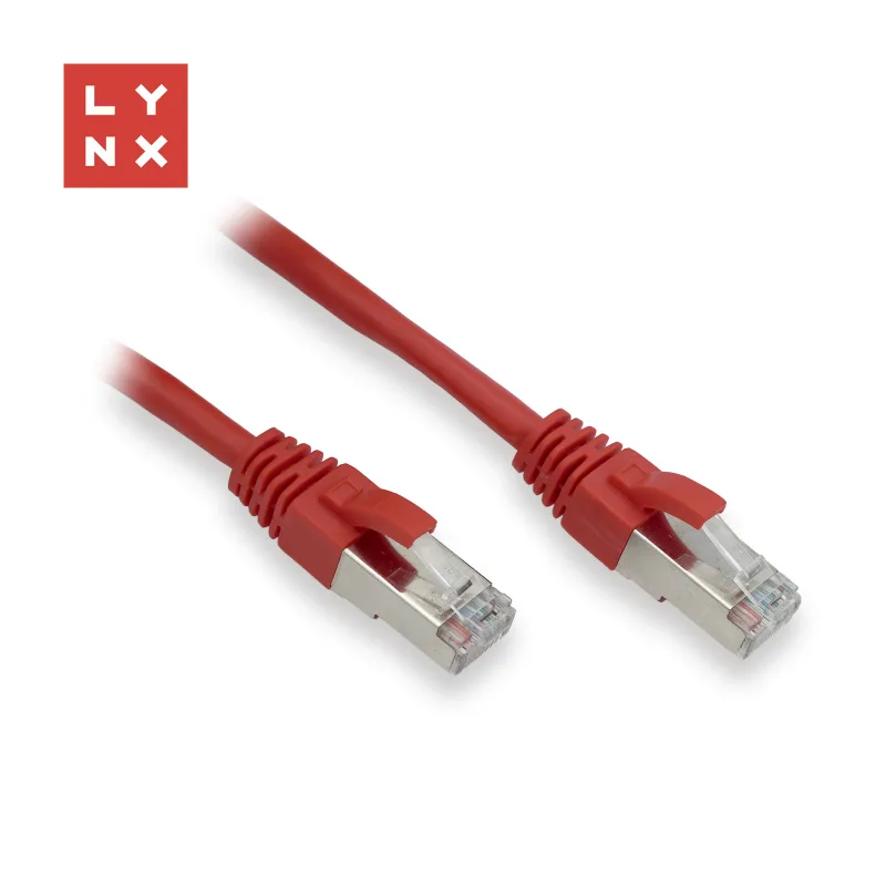 LYNX FTP patch kabel Cat5e PVC, CCA, 2m, červený LX-FTP5E-020-RED