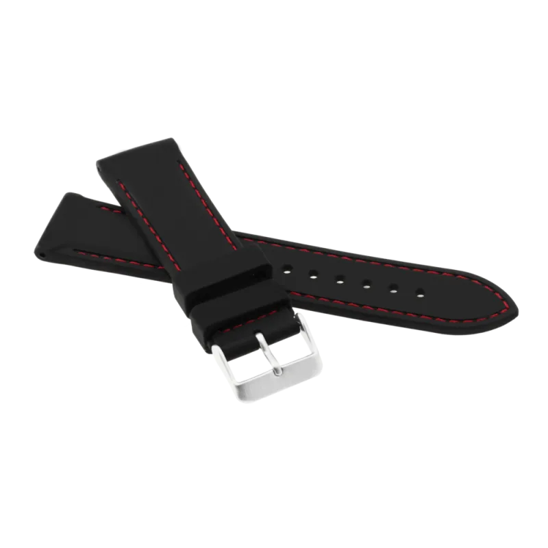 JVD Pánský černý silikonový řemínek na hodinky RP 104/22