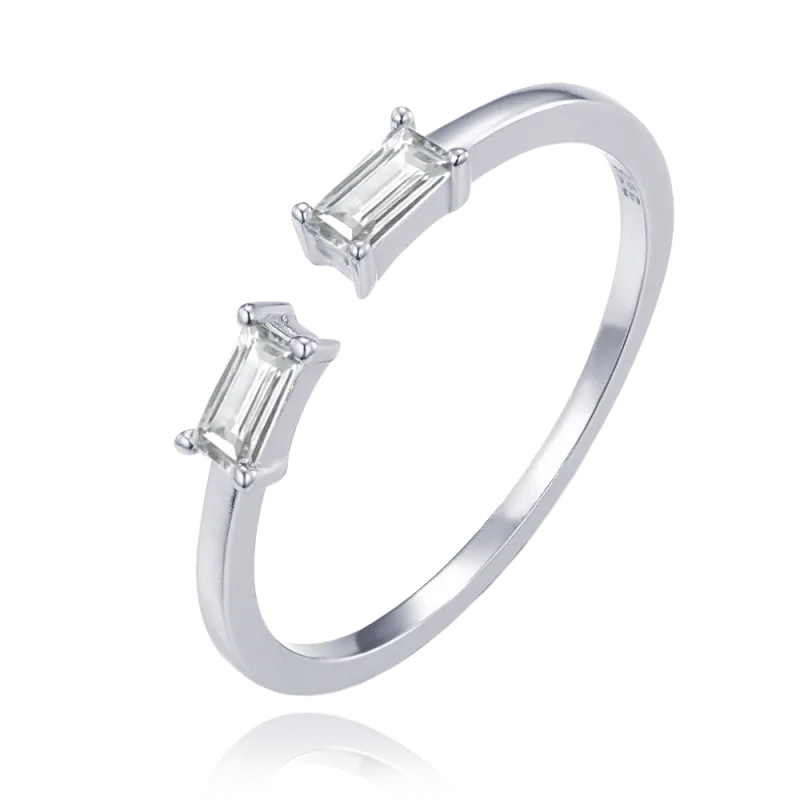 MINET Elegantní stříbrný prsten s bílými zirkony vel. 58 JMAS0243SR58