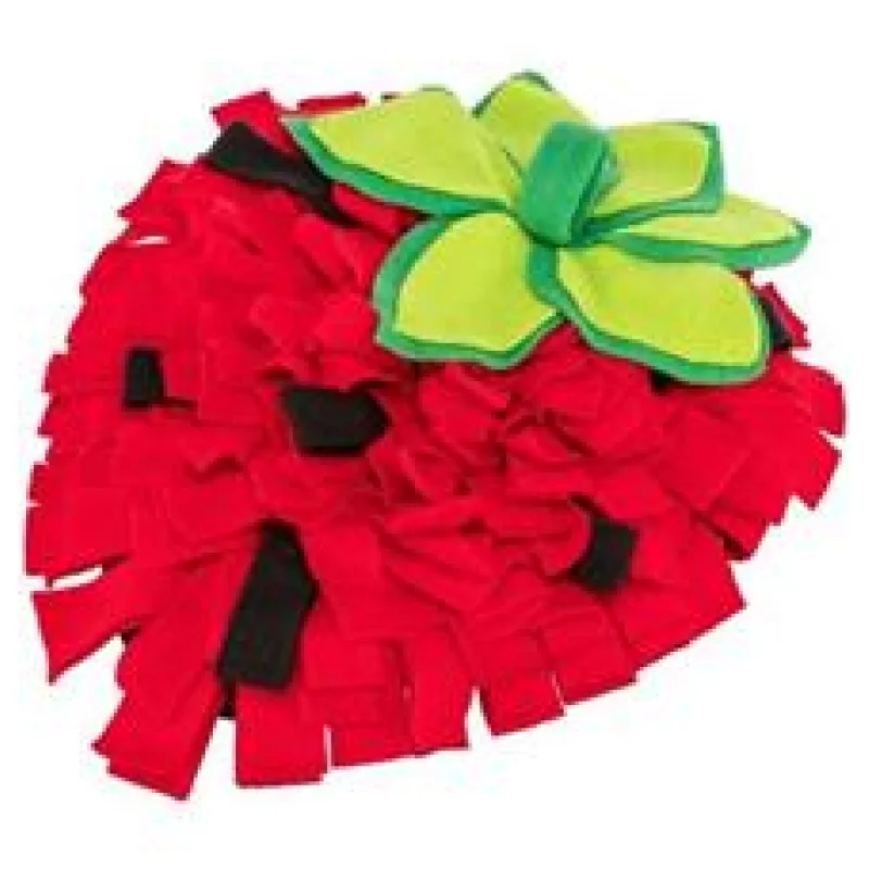 Čichací koberec "jahoda", aktviní hračka pro hlodavce, 33 x 40 cm, červená 1 ks