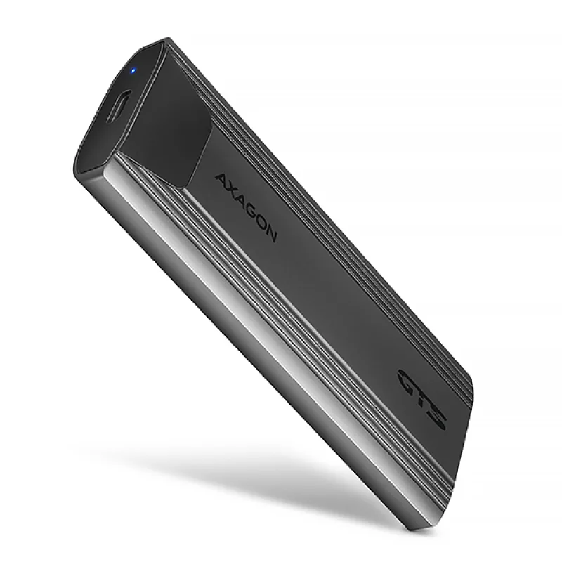 AXAGON EEM2-GTS2, 10Gbps USB-C - M.2 NVMe & SATA SSD kovový THIN box,…