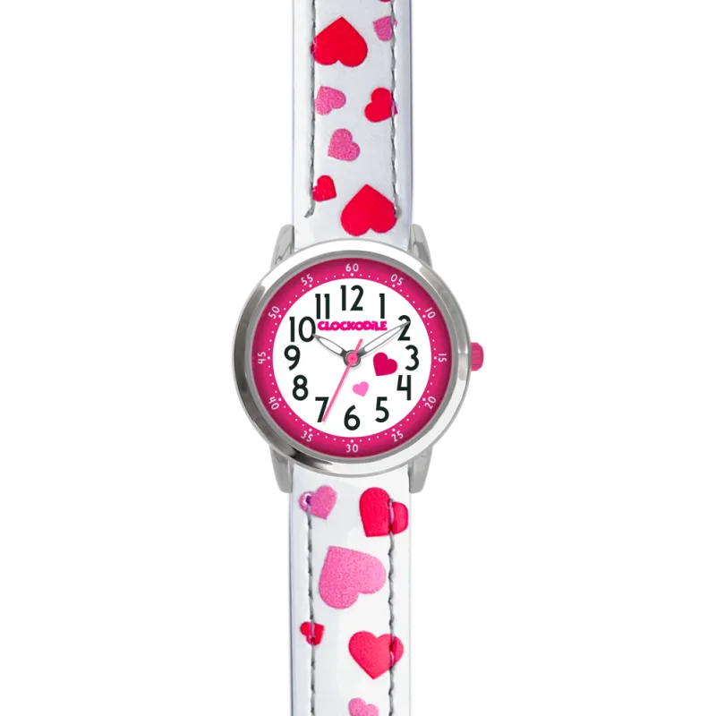 CLOCKODILE Bílé srdíčkové dívčí dětské hodinky SRDÍČKA CWG5211