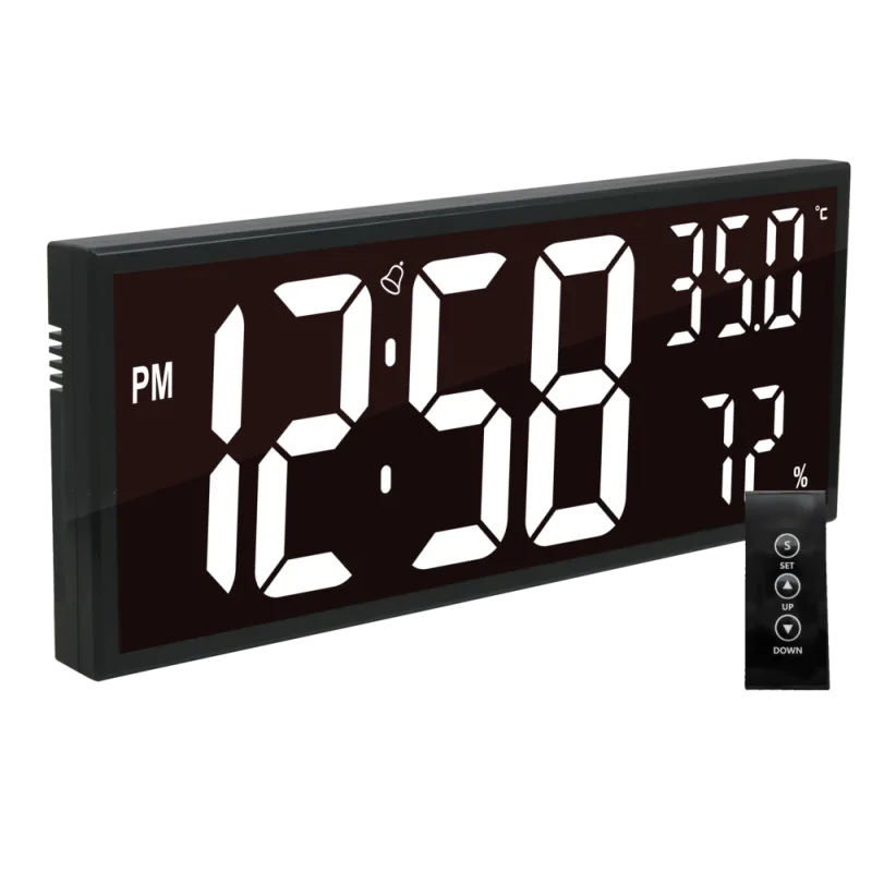 JVD Digitální černé hodiny s LED podsvícením bílé číslice JVD DH309.1