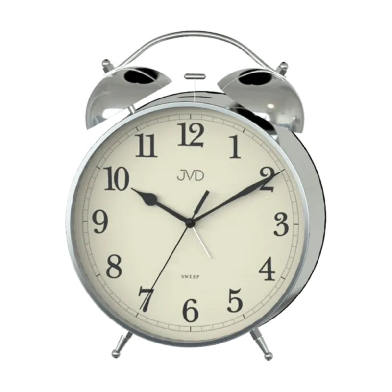 Ručkový netikající tichý budík s mechanickým zvoněním JVD SRP2107.1