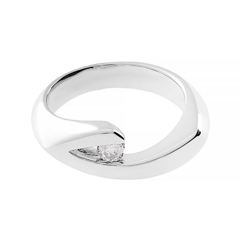 MPM Dámský ocelový nerezový prsten 5243 (velikost 53) - stříbrné barvy