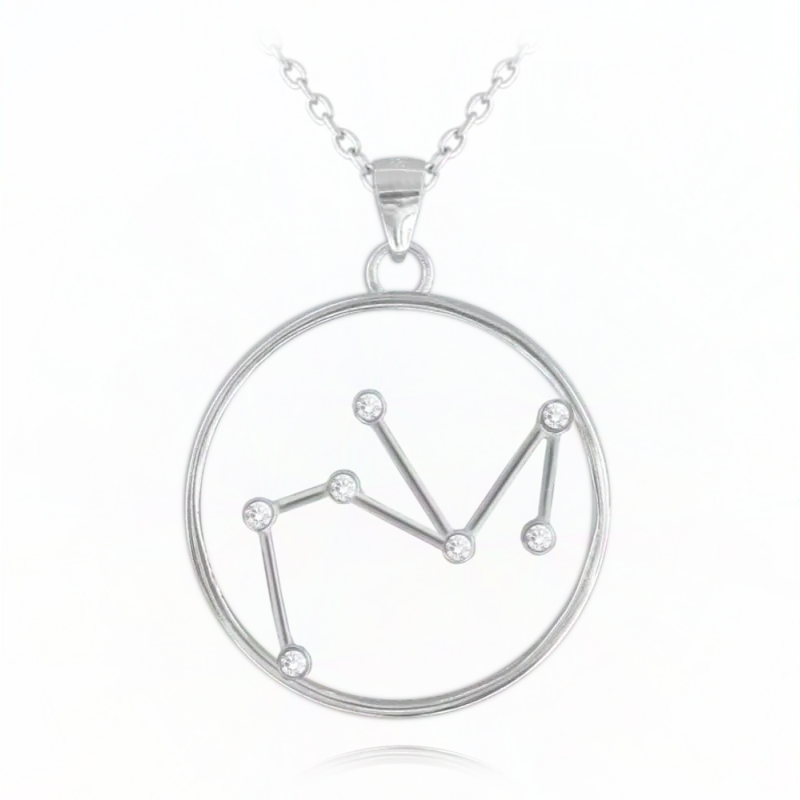 MINET Stříbrný náhrdelník Stars znamení STŘELEC Czech Crystal JMAS9512SN45