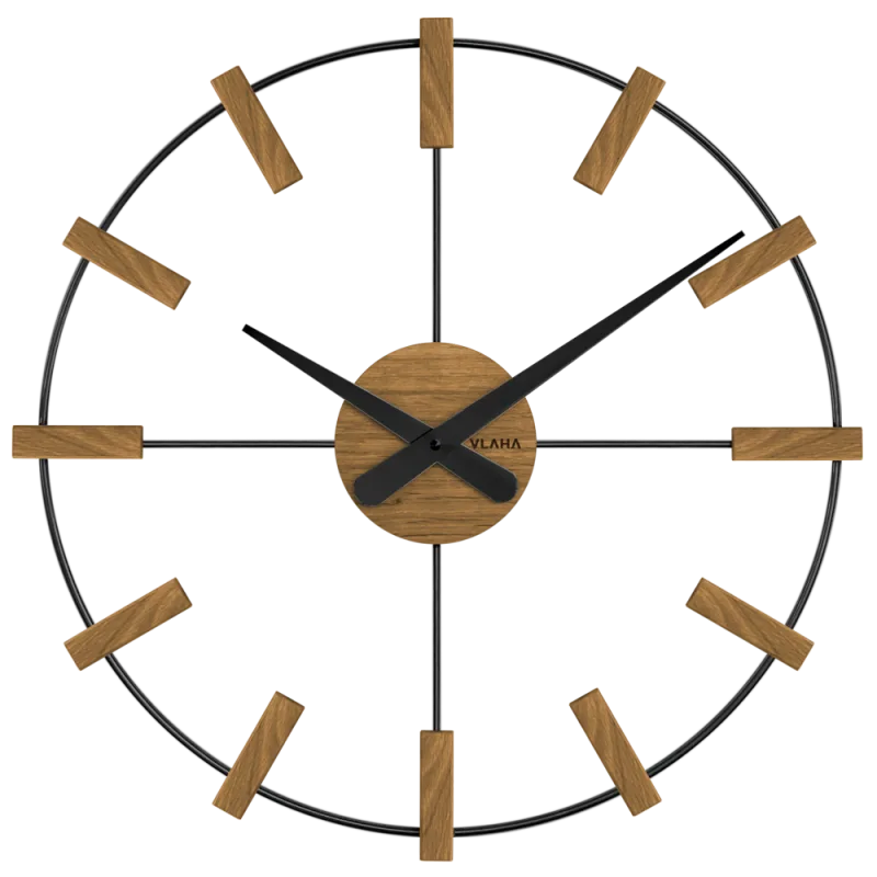 VLAHA Dřevěné černé hodiny VLAHA STUDIO vyrobené v Čechách VCT1062