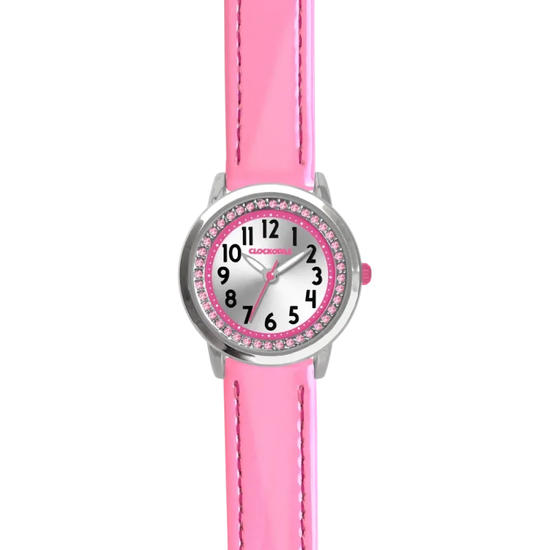 CLOCKODILE Náramkové světle růžové dívčí dětské hodinky s kamínky CWG5234
