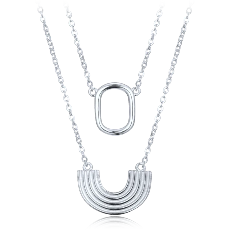 MINET Moderní stříbrný náhrdelník