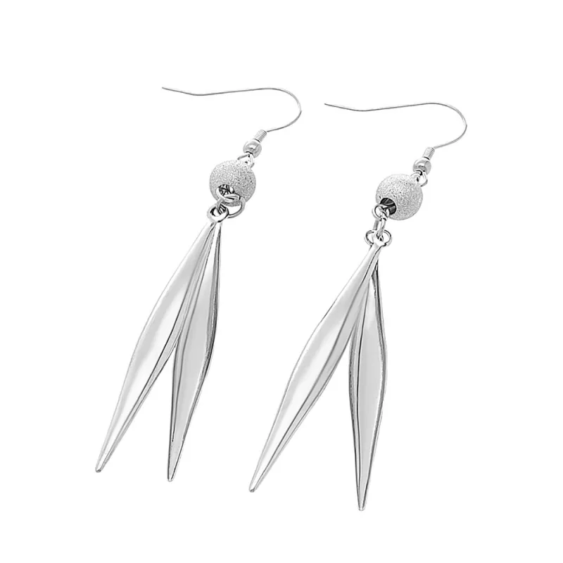 MPM Dámské visací ocelové nerezové náušnice 6102 - stříbrné barvy SER.6102