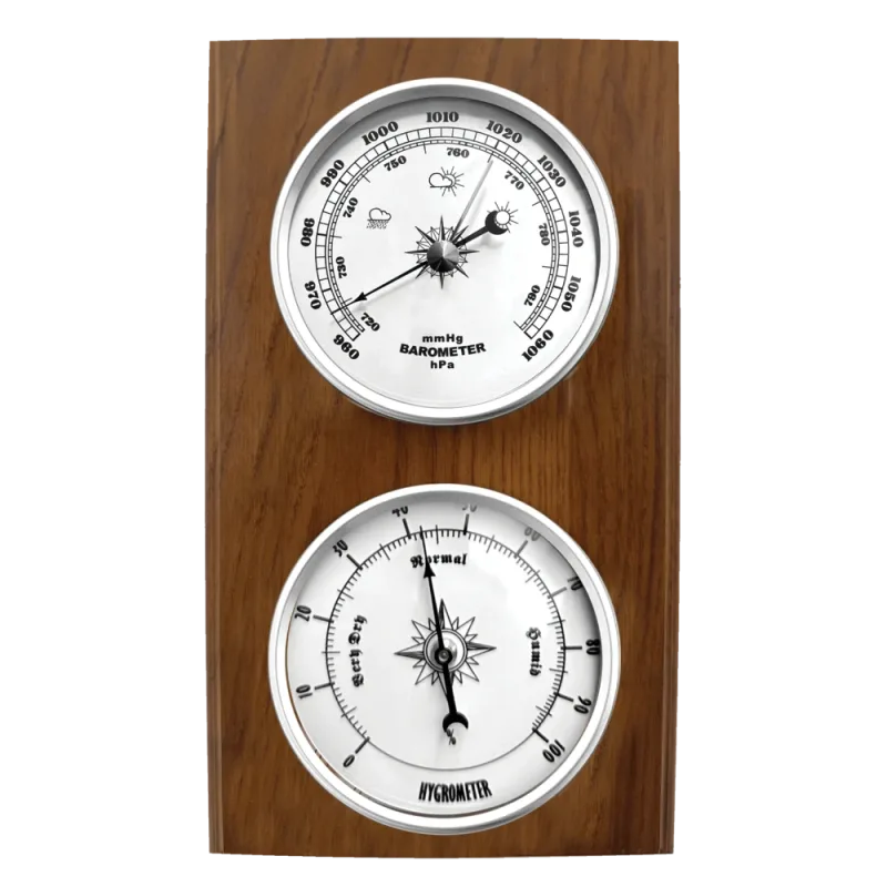 JVD Dřevěný hranatý vlhkoměr a barometr JVD BA232/11