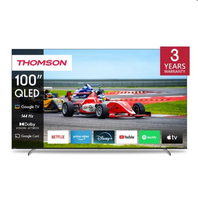 Thomson 100QG7S14 - Google TV 100" QLED Pro, 4K, 144 Hz, 4x HDMI, 3x USB…