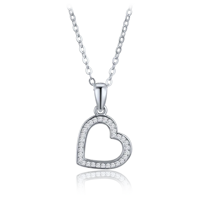 MINET Stříbrný náhrdelník se srdíčkem - matka