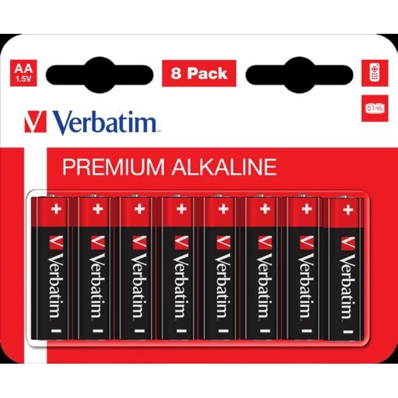 VERBATIM Alkalické baterie AA, 8 PACK , LR6 49503