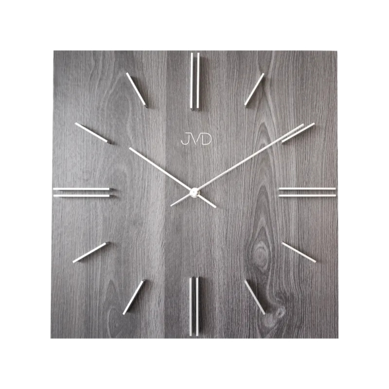 JVD Dřevěné designové hranaté nástěnné hodiny JVD HC45.2
