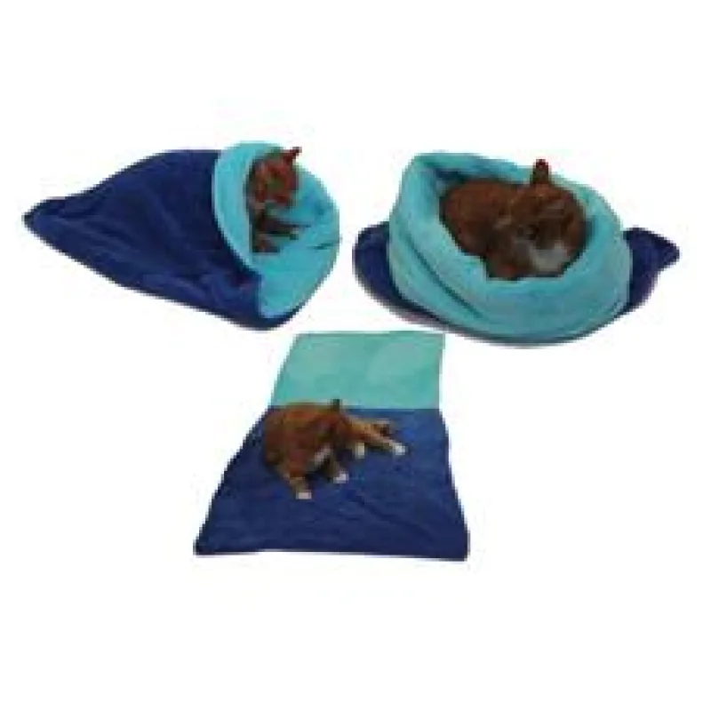 Marysa pelíšek 3v1 pro kočky, modrý/tyrkysový, velikost XL